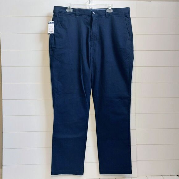 NEW! Cremieux Madison Flat Front Chino Pants Men's 42x30 Navy Comfort Stretch - Picture 1 of 12